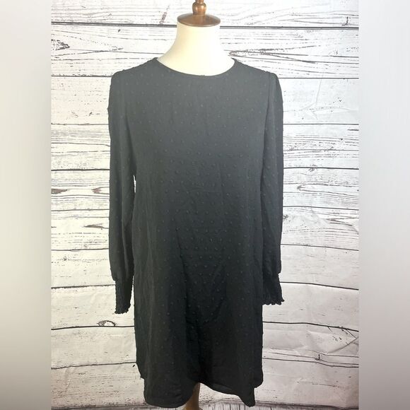 Women’s Black Long Sleeve Midi Dress - Picture 1 of 7